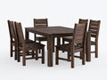 Set da pranzo da esterno-Legno-150x150x75 cm-Marrone scuro rustico-Classico da giardino