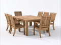 Set da pranzo da esterno-Legno-220x115x75 cm-Teak naturale-Classico da giardino