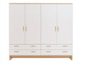 Armadio - Legno ingegnerizzato-legno di pino - 182x60x205 cm - Bianco-Legno naturale - Moderno