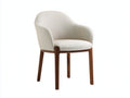Sedia da pranzo - tessuto-legno - 58x56x78 cm - beige-marrone - design moderno