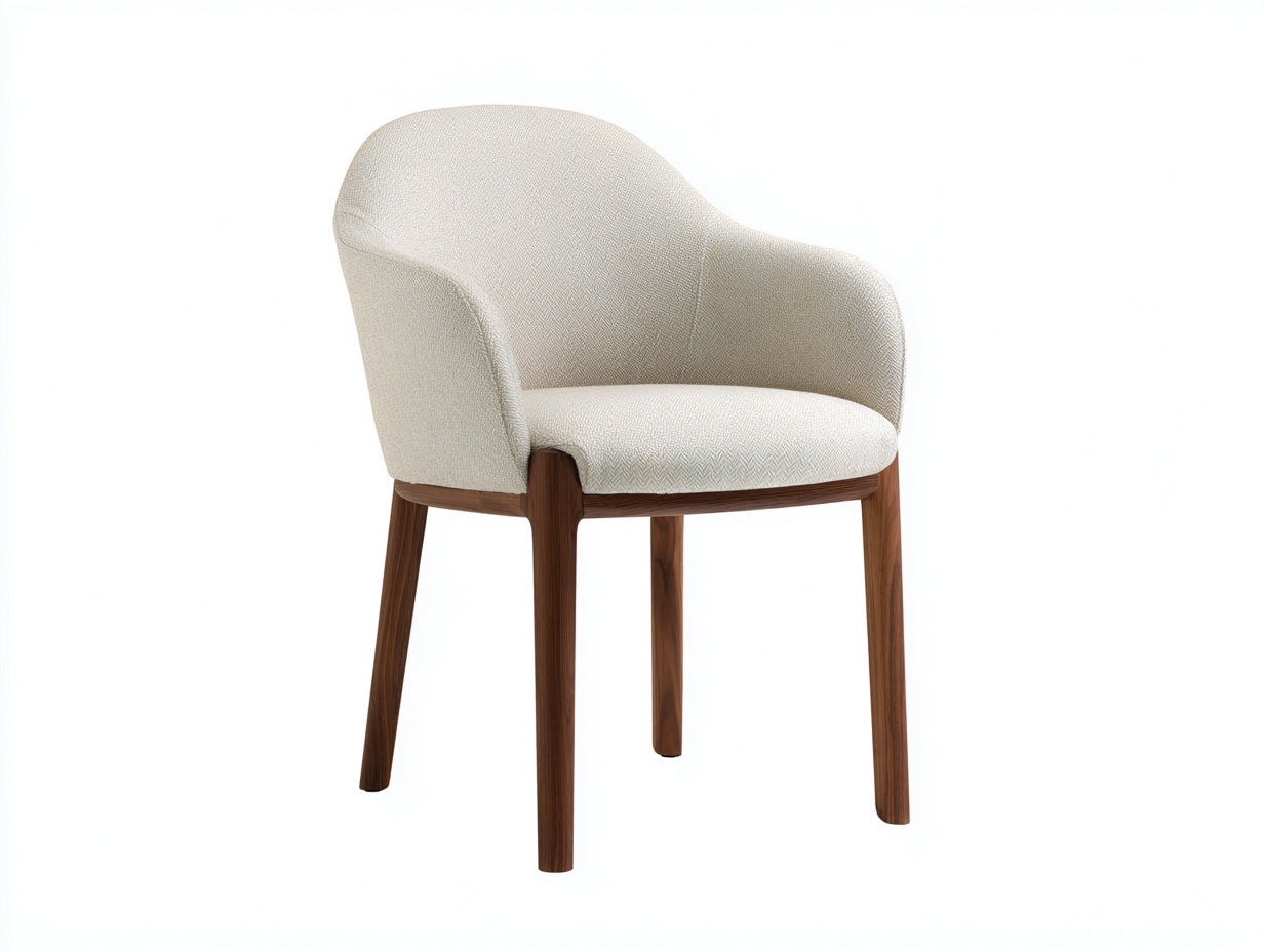 Sedia da pranzo - tessuto-legno - 58x56x78 cm - beige-marrone - design moderno