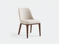Sedia da pranzo - tessuto-legno - 52x56x82 cm - beige-marrone - design moderno