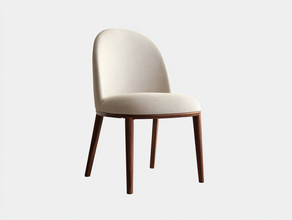 Sedia da pranzo - tessuto-legno - 51x55x81 cm - beige-marrone - design contemporaneo