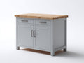 Credenza - legno ingegnerizzato-legno naturale - 120x45x85 cm - grigio-legno naturale - stile moderno