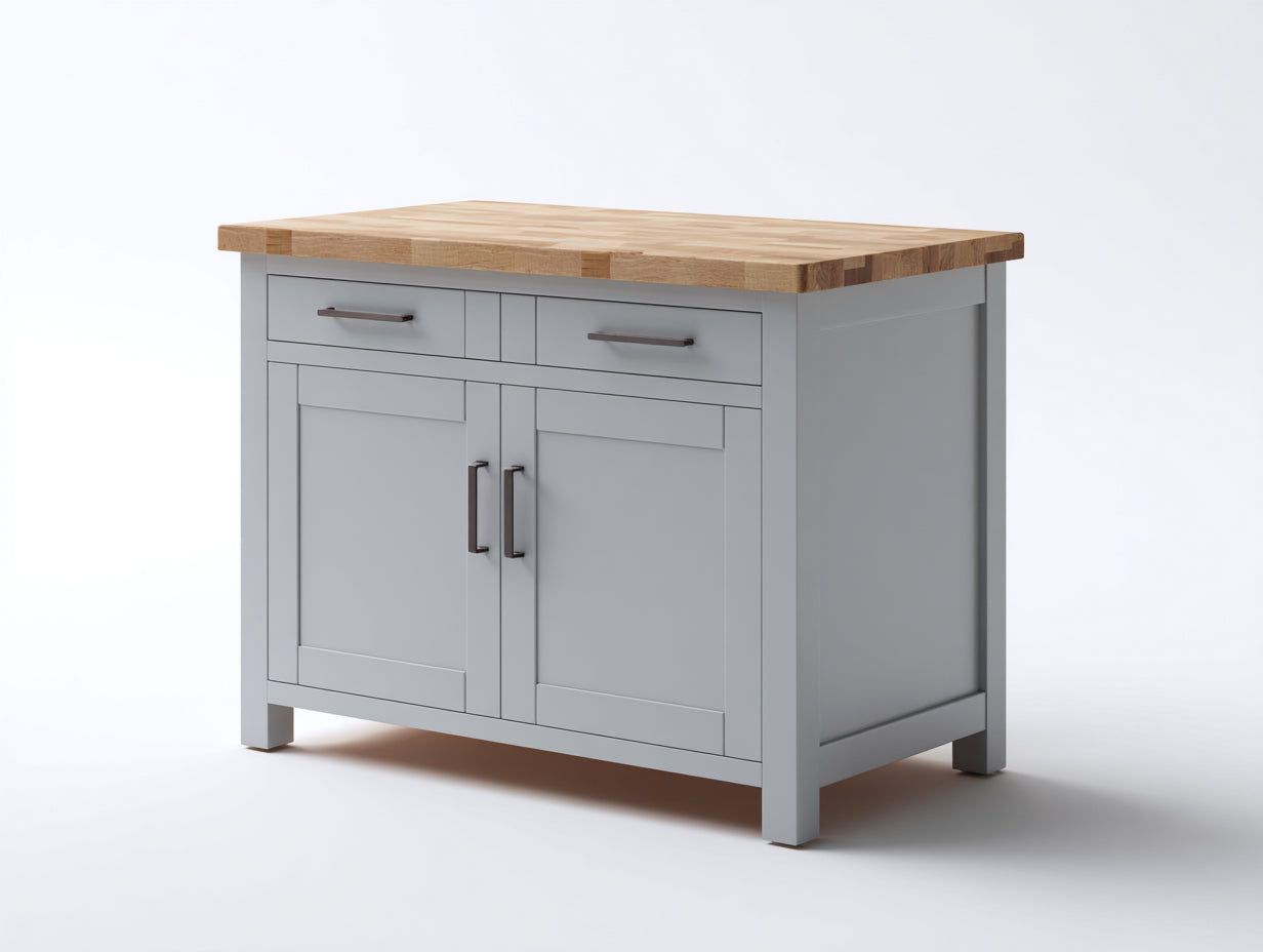 Credenza - legno ingegnerizzato-legno naturale - 120x45x85 cm - grigio-legno naturale - stile moderno