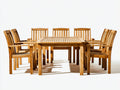 Set da pranzo da esterno-Legno-190x120x75 cm-Teak naturale-Classico da giardino