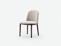 Sedia da pranzo - tessuto-legno - 49x53x80 cm - beige-marrone scuro - design moderno