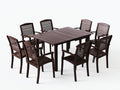 Set da pranzo da esterno-Legno-220x120x75 cm-Marrone scuro-Classico da giardino