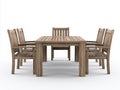 Set da pranzo da esterno-Legno-180x100x75 cm-Rovere naturale rustico-Classico da giardino