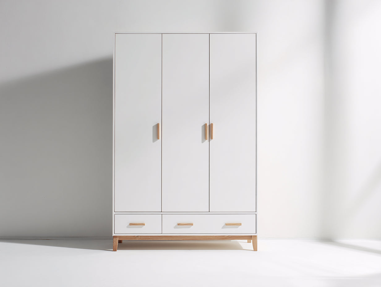 Armadio - Legno ingegnerizzato - 118x58x182 cm - Bianco - Moderno
