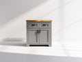Credenza-legno ingegnerizzato-legno massello-100x45x85 cm-grigio chiaro-legno naturale-stile moderno