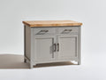 Credenza - legno ingegnerizzato-legno naturale - 100x45x85 cm - bianco-grigio-legno naturale - stile moderno