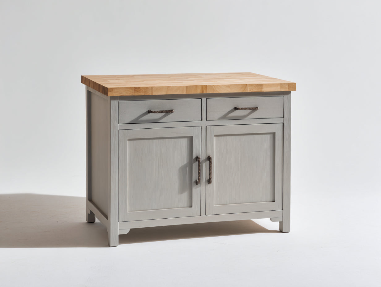 Credenza - legno ingegnerizzato-legno naturale - 100x45x85 cm - bianco-grigio-legno naturale - stile moderno