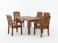 Set da pranzo da esterno-Legno-180x95x75 cm-Noce naturale-Classico da giardino