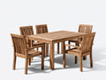 Set da pranzo da esterno-Legno-170x95x75 cm-Teak naturale-Classico da giardino
