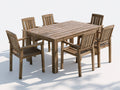 Set da pranzo da esterno-Legno-200x110x75 cm-Rovere chiaro naturale-Classico da giardino