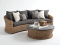 Divani da esterno - rattan-tessuto - 240x92x78 cm - naturale-grigio scuro - moderno