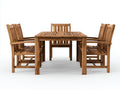 Set da pranzo da esterno-Legno-180x105x75 cm-Teak naturale-Classico da giardino