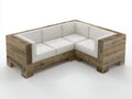 Divani da esterno - legno-tessuto - 270x210x74 cm - rovere naturale-bianco - rustico