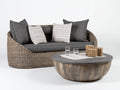 Divani da esterno - rattan-tessuto-legno - 238x96x76 cm - grigio naturale-grigio scuro - rustico