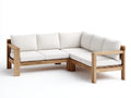 Divani da esterno - legno-tessuto - 260x245x76 cm - naturale-bianco - rustico