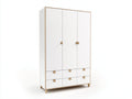 Armadio - Legno ingegnerizzato-legno di pino - 136x57x196 cm - Bianco-Legno naturale - Moderno
